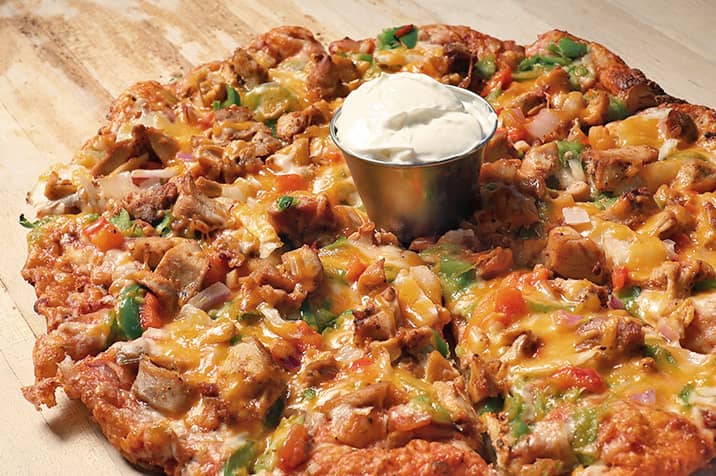 Worldly Wenesday: Fajita, Greek or Perogy Pizzas.